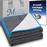 Mellie Luxury Super King Size Weighted Blanket 6.8kg for Adults & Teens – Stress, Insomnia & Anxiety Relief – 180 x 200cm – Includes Travel Bag – Grey/White – No Covers