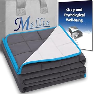 Mellie Luxury Super King Size Weighted Blanket 6.8kg for Adults & Teens – Stress, Insomnia & Anxiety Relief – 180 x 200cm – Includes Travel Bag – Grey/White – No Covers