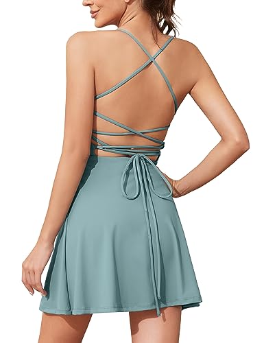 Desol zweiteiliges Tenniskleid mit integriertem BH unter Shorts,...