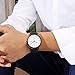 BUREI Men Watches Fashion Minimalist Waterproof Watches for Men Women Student,White Black.