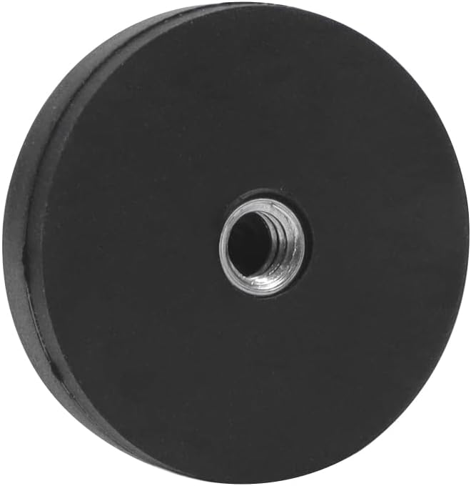 D36mm Mini Strong Magnetic Magnet Mount Round Rubber Coated Base 1/4 M4 M5 M6 for Camcorders Smartphones for LED Light Bar Holder Bracket (1/4-20,Flat Screw Hole)