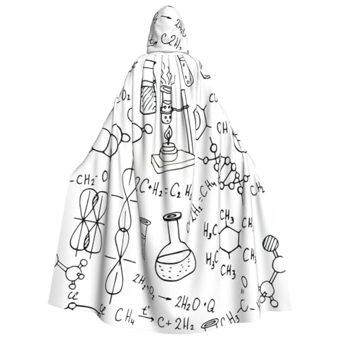 Costume de sorcière corbeau avec cette cape à capuche imprimé chimie