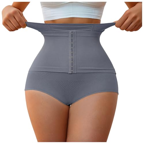 Braguita Faja Moldeadora Alta Cintura para Mujer,2026 Control de Abdomen con Paneles Transparentes, Ropa Interior de Compresión Ligera, para Uso Diario y Eventos, Cómoda y Transpirable (2-Grey, M)