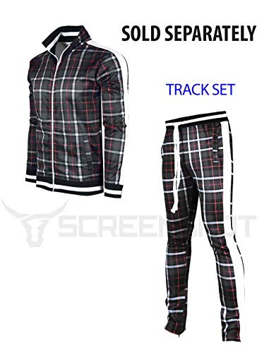 Image of SCREENSHOT-TRACK JACKET Mens Urban Hip Hop Premium Track Jacket - Slim Fit Side Taping Sportswear Urbanwear Streetwear Top