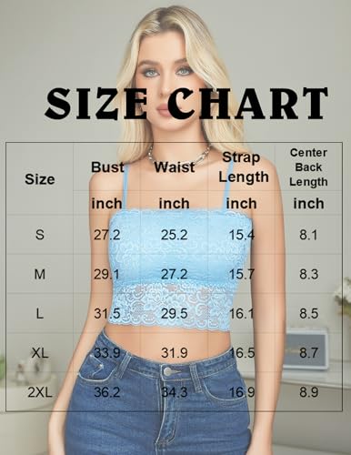 Image of Avidlove Bralettes for Women Lace Spaghetti Strap Tank Top Tube Slim Basic Camisole
