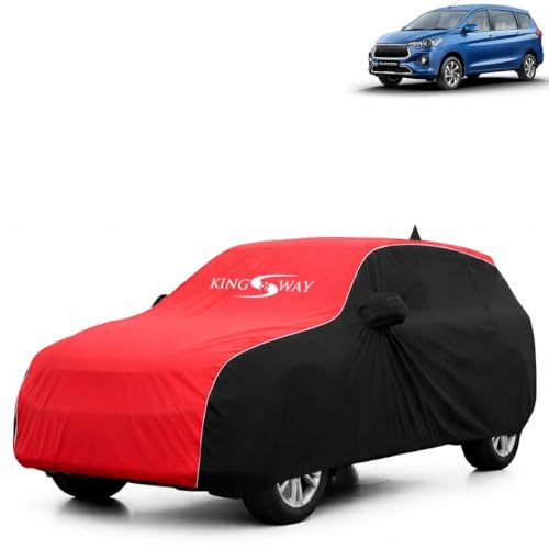 Image of KINGSWAY Super Waterproof Car Cover Only with Rumion (Year 2023 Onwards - All Model) | Mirror and Antenna Pockets | All Weather Car Body Cover with Silver Piping | Black Red