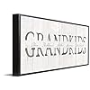 Grandkids personalized art gift for grandparents whitewashed wood 135×325 framed canvas  urban country home decor