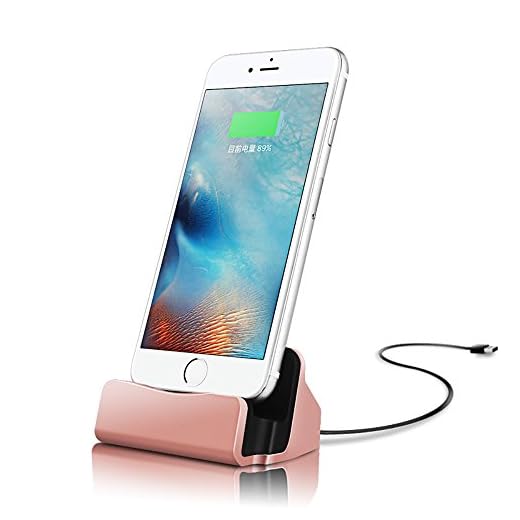 iMoreGro Phone Dock Charging Stand Dock Station Compatible with Phone XS/X/8/8 Plus/7/7Plus/6/6 Plus/6s/6s Plus/5/SE(Rose Gold)