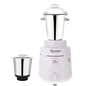 Sunmeet 1200Watts(1.6HP) Commercial Mixer Grinder,Mfg MKT since 1984 With Heavy duty Hi-Tech 100% copper motor with 2 S.S. Jars, White|Restaurants|Catering|Hotels|Food Industry|Heavy Home Usage