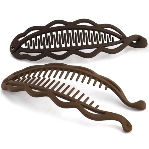 Hapdoo 6.69' Large Flat Banana Clip for Thick Heavy Curly Hair, Ergonomic Matte Volumizing Clean...