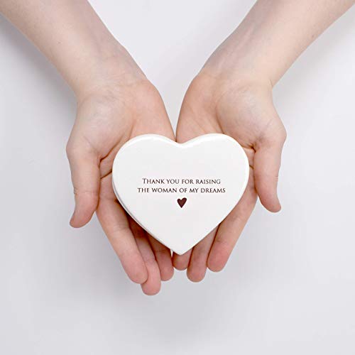 Susabella - Mother Of The Bride Gift From Groom, Mom Wedding Gift Or Mother's Day Gift From Son In-Law - Thank You For Raising The Woman Of My Dreams - Ceramic Keepsake Heart Box #TOP5