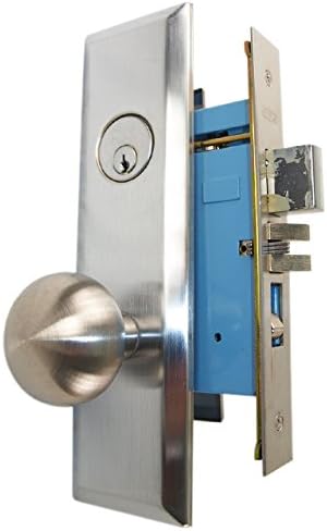 Marks New Yorker 7NY10A/26D, Satin Chrome US26D Left Hand Mortise Entry Lock Set, Screwless Knobs Thru-Bolted Lockset (Left-Handed)