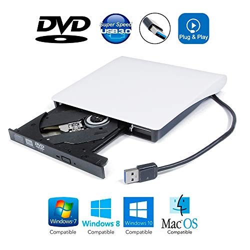 White USB 3.0 External DVD CD ROM Player Drive, for Lenovo IdeaPad S340