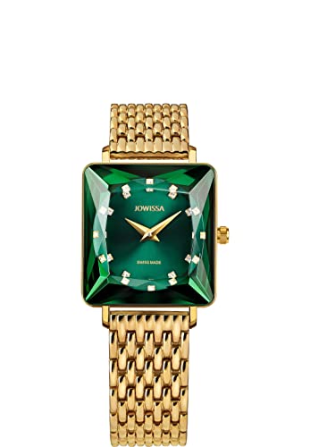 JOWISSA Grün/Gold Facet Princess Schweizer Damenuhr J8.067.M