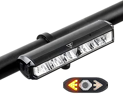 Bike Lights Set, Bicycle Headlight and Rear Taillight with Turn Signal & Horn, USB Rechargeable Bicycle Light Front & Back, 6 LED Lamp Beads 2600 Lumen Ultra Bright Smart Waterproof Light for Night