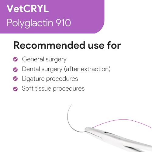 Veterinary Sutures VS398VL Vetersut Vetcryl Absorbable Surgical Suture Usp Size 3-0 thumb #5