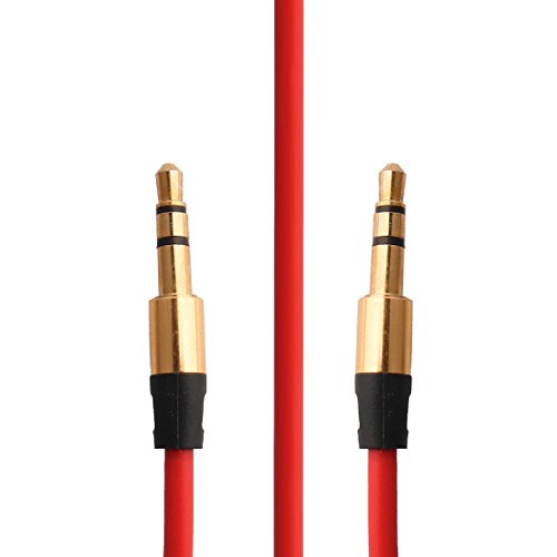 Cable auxiliar estéreo de 3.5mm macho a macho 3 m rojo miniatura 1