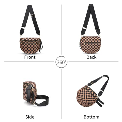 Checkered Crossbody Bag for Women Bum Bag Cross Body Shoulder Purses Bag - image 6