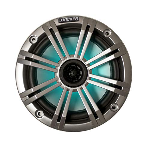 Image of KICKER 6.5 inch Silver LED Marine Speakers (Qty 6) 3 Pairs of OEM Replacement Speakers
