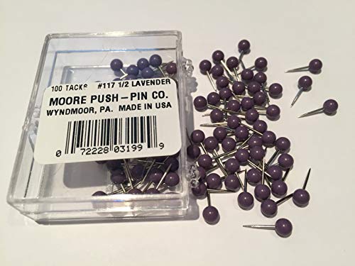 1/8 Inch Map Tacks - Lavender