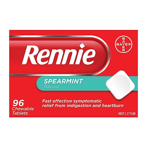 Image of Rennie Indigestion and Heartburn Relief Spearmint 96 Chewable Tablets