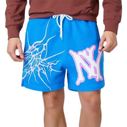 DUHENWU Pantalones cortos de ocio para hombre, holgados, de secado rápido, informales, de baloncesto, con bolsillos, ropa de calle, pantalones de jogging con impresión 3D, pantalones deportivos