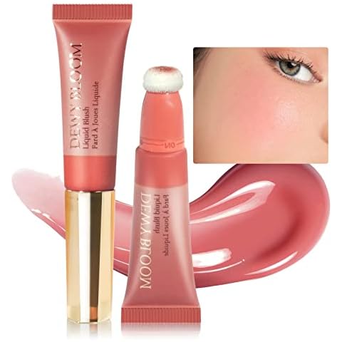 Prreal Blush Beauty Wand, Cream Blush Matte Liquid Blush with Cushion Applicator, Smooth Silky Creamy Blush Stick for Cheeks and Lips, Long-wearing Lightweight Blendable Cheek Tint Blush Makeup(04) Cover