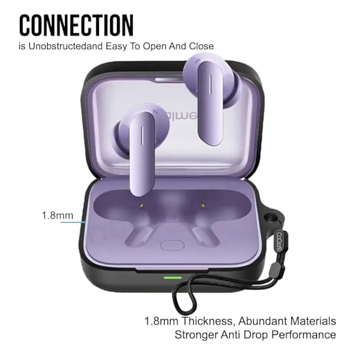 Image of Soft Silicone Case Cover Compatible for Realme Buds Air 7 | 7 Pro (Lanyard, Black)