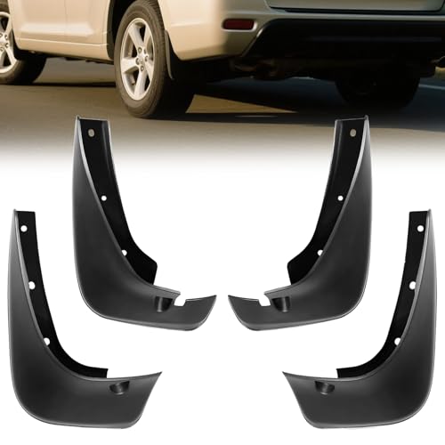Image of Mud Flaps for Toyota Highlander 2003-2006, Heavy Duty No-Drill Mud Guards & Splash Guards, All-Weather Protection (Set of 4)