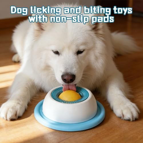 2PcsHundelickspielzeug Lick Bowl für Hunde, Schleckball für Hunde Hund Leckt Futternapf mit Integrierter Drehkugel Nassfutter Lick Pad Mit Antirutschmatte für Haustier Angst Relief und Langsam Füttern