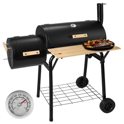 tectake 400821 Kolgrill med temperaturvisning