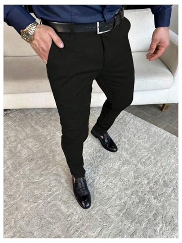 SOLY HUX Men's Dress Pants Classic Fit Stretchy Formal Business Work Suit Pants3