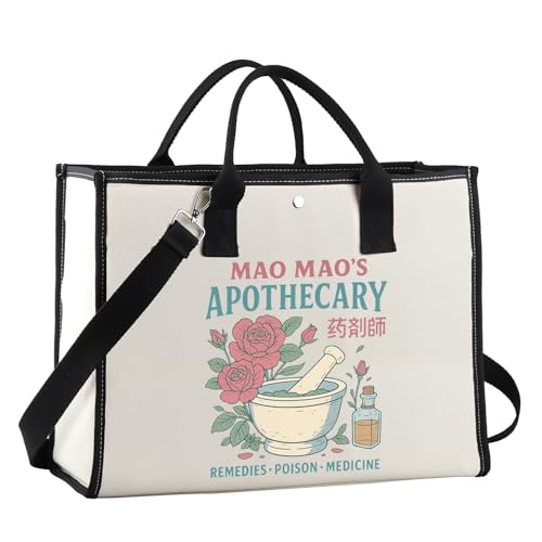GJTIM Japanese Anime Inspired Gift Handbag Apothecary Diaries Manga Fan Gift Maomao's Apothecary Canvas Tote Bag (Apothecary LT)