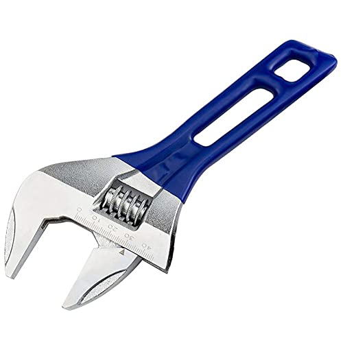 8”(200mm) Short Handle Adjustable Wrench with 1.7”(44mm) Wide Jaw Opening for Plumbing Auto Repair Home Maintenance