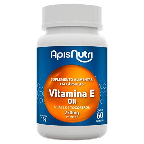 Kit 5 Vitamina E Tocoferol 250mg Apisnutri 60 cápsulas