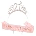 Bannière d'anniversaire 21 ans - Décoration d'anniversaire pour fille - Bannière en or rose - Accessoire de fête pour fille - Tiare en cristal