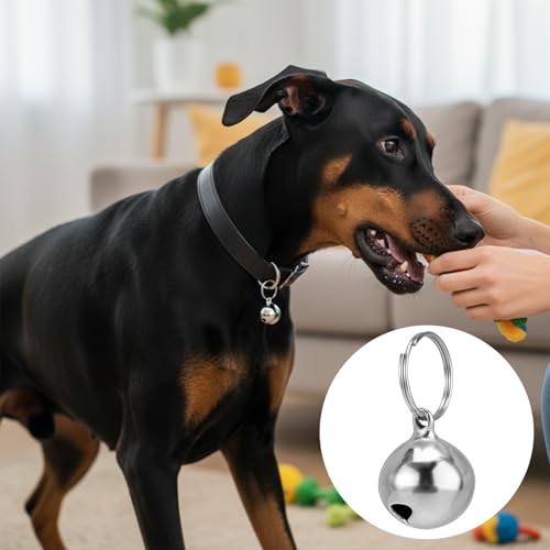 Larrel Bell for Dog Cat Collar, 3 Pcs Silver Dog Bells for Collar Removable Metal Dogs Charms for Collars Cute Lightweight Bell Pet Collars Accessories for Dogs Cat - Image 5