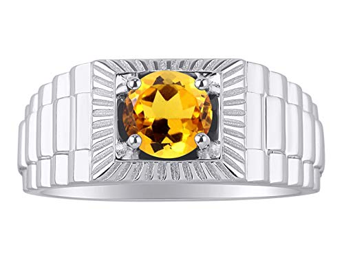 Bague topaze jaune et citrine RYLOS symbole de lumière