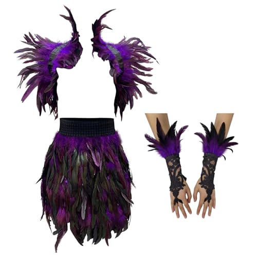 Conjunto de falda y guantes de hombro elegante contra disfraces incómodos