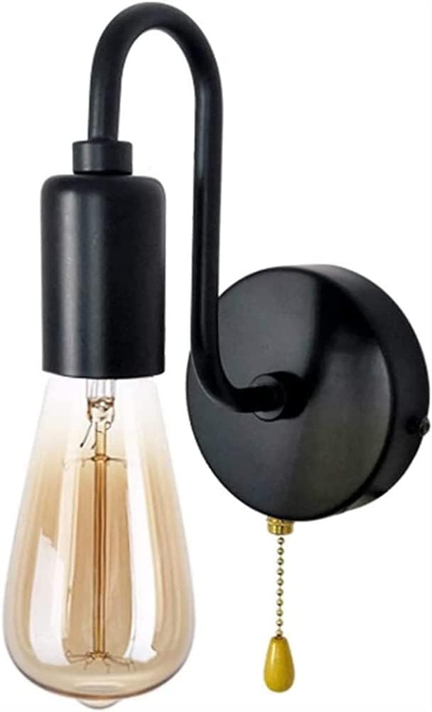 Kinkiet Wewnętrzny Z Przełącznikiem, Loft Metal Retro Kinkiety Przemysłowe E27 Kinkiety Ścienne Mosiężna Głowica Lampa Ścienna, Światło Led, Kawa