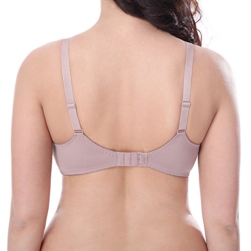 Curve Muse Women's Plus Size Unlined Minimizer Underwire Full Figure Bra-3Pack-Black, White, Pink Beige-38D #TOP2