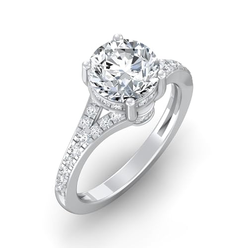 1 1/3 Carat - 3 1/2 Carat Round Shape Lab Grown Diamond Solitaire Engagement Ring | 10K, 14K Solid Yellow or White Gold Wedding Engagement Ring | D-F Color and VS Clarity2