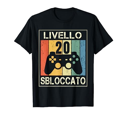 20 Anni Compleanno Maschio Ragazza Decorazioni Regali Gamer Maglietta