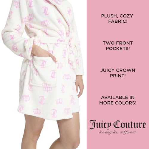 Image of Juicy Couture Women's Super Soft Luxe Plush Shawl Collar Robe