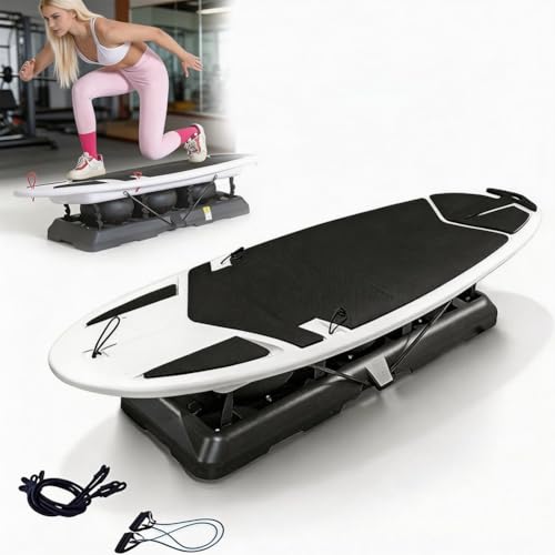 Máquina entrenadora de surf interior con tabla de equilibrio, equipo de fitness para gimnasio en casa, para entrenamiento de fuerza del core, agilidad y coordinación, ideal para surf y esquí