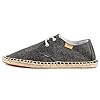 Kentti Men's Lace up Casual Canvas Slip on Flat Espadrilles Black 7 UK #1
