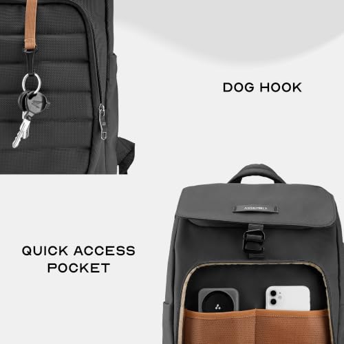 Image of Assembly Stark Laptop Backpack for Men Women 15.6 Inch Office Travel Bag with Trolley Sleeve Ergonomic