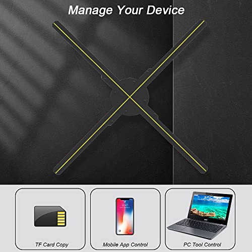 DOEL 3D Hologram Advertising Display Fan 20.5inch, WiFi, Bluetooth Speaker Added Hologram Fan with 1600 x 576 High Resolution 576 LED Beads