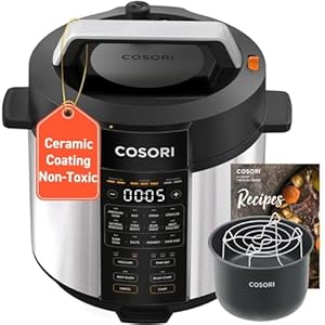 COSORI Pressure Cooker 6 qt, 9-in-1 Instant Multi Kitchen Appliances, Safer Venting Design, Rice Cooker, Slow Cooking Pot, Sous Vide, Saute Pot, 1100W, Stainless Steel