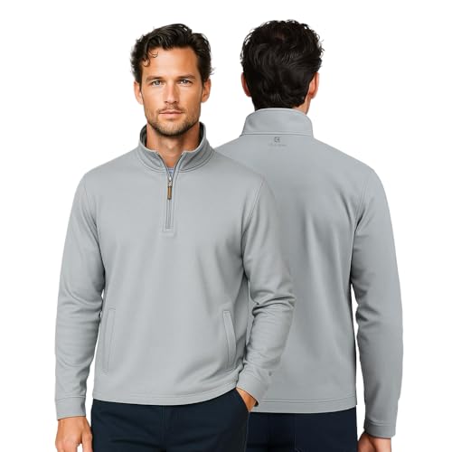 Image of Cole Haan Windward Zip Jacket for Men - Breathable, Wind- and Water-Resistant with 4-Way Stretch and Leather Zipper Pull